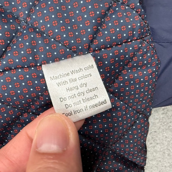 UNTUCKit Jacket Mens Medium Navy Blue Quilted Lined Nylon Full Zip Button Coat - Picture 11 of 13